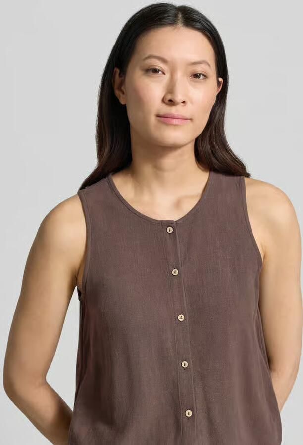 Jake*s Casual Blouse van viscosemix met knoopsluiting