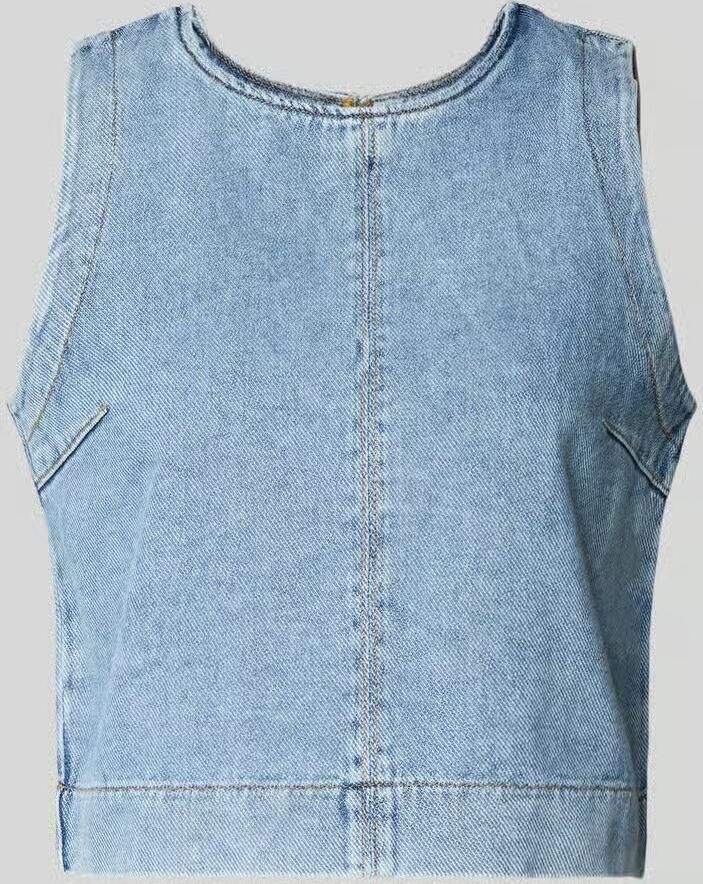Jake*s Casual Blousetop in denim-look met ronde halslijn - Foto 2