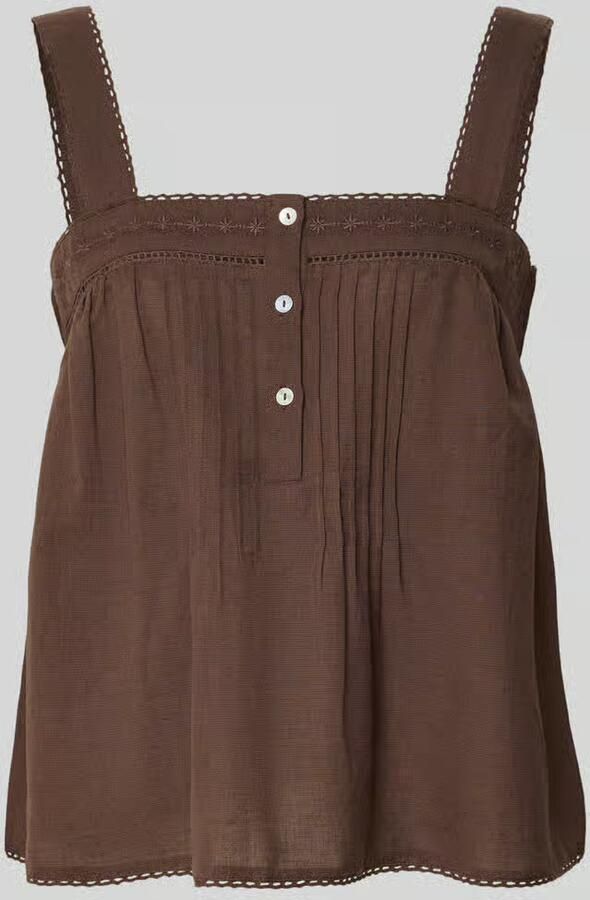 Jake*s Casual Blousetop met ajourwerk en vierkante hals - Foto 2