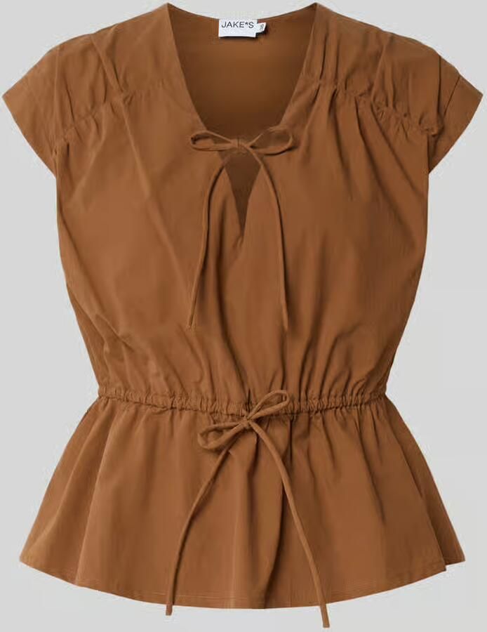Jake*s Casual Blousetop met V-hals en vetersluiting - Foto 2