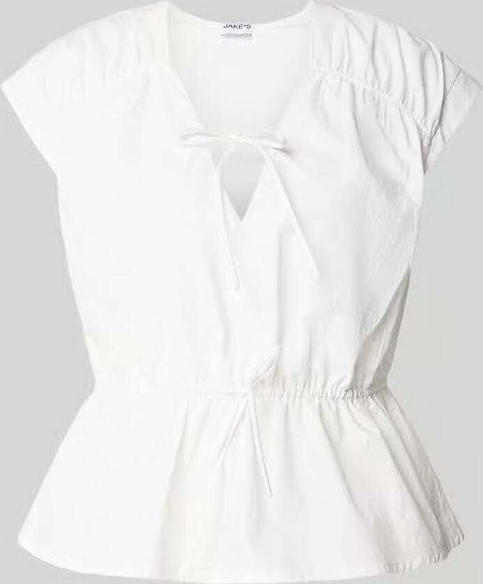 Jake*s Casual Blousetop met V-hals en vetersluiting - Foto 2