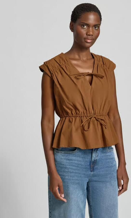 Jake*s Casual Blousetop met V-hals en vetersluiting - Foto 2