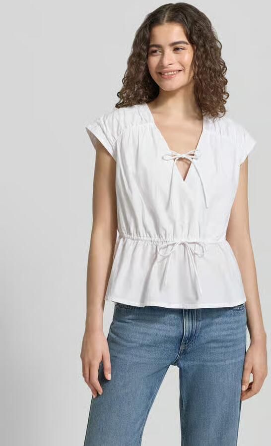 Jake*s Casual Blousetop met V-hals en vetersluiting - Foto 3