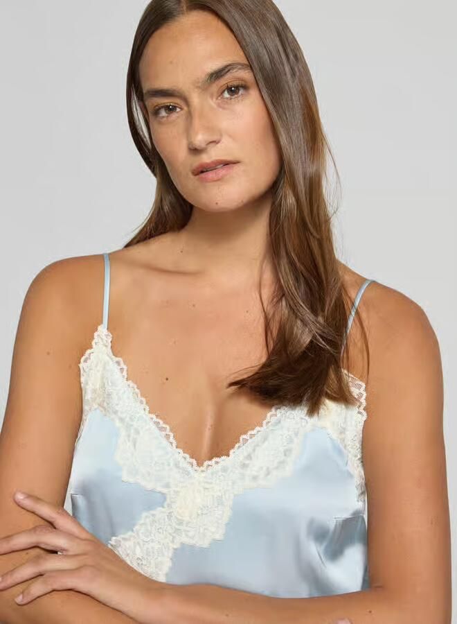 Jake*s Casual Blousetop van viscose met kant