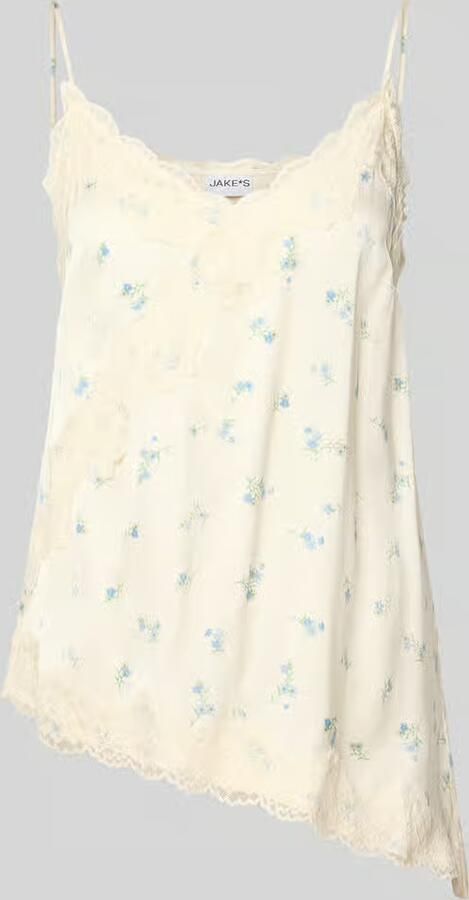 Jake*s Casual Blousetop van viscose met kanten afwerking - Foto 2