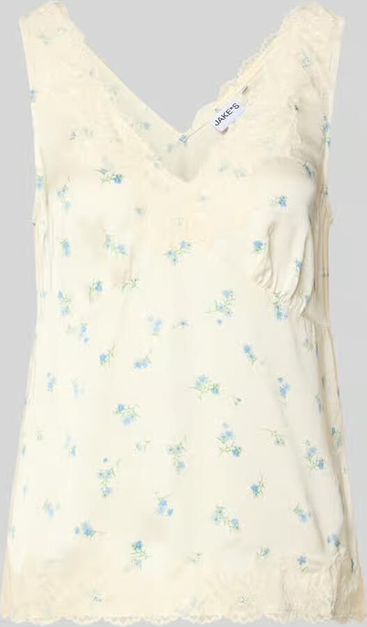 Jake*s Casual Blousetop van viscose met kanten afwerking - Foto 2