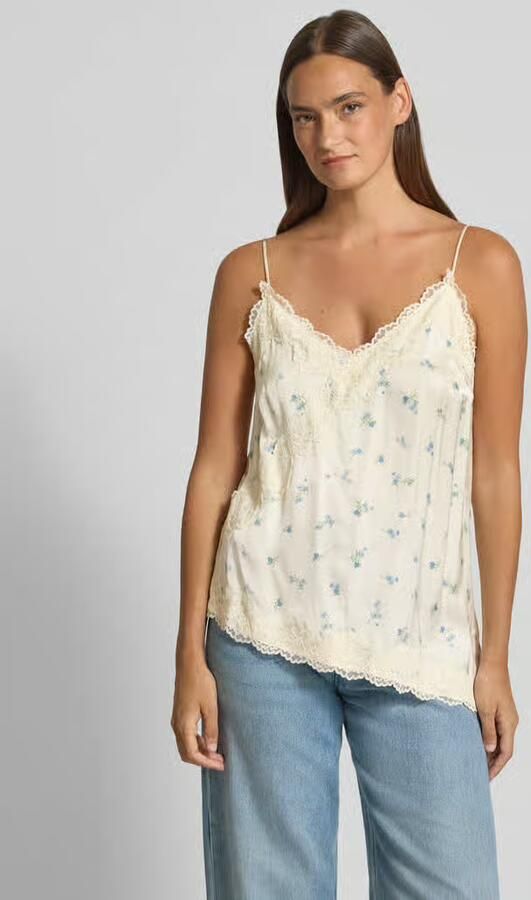 Jake*s Casual Blousetop van viscose met kanten afwerking - Foto 3