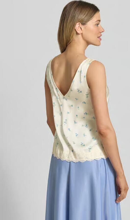 Jake*s Casual Blousetop van viscose met kanten afwerking - Foto 3