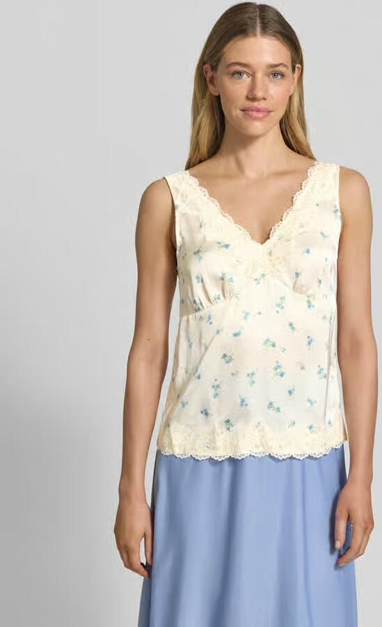 Jake*s Casual Blousetop van viscose met kanten afwerking - Foto 2