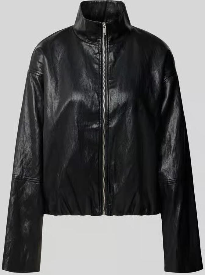 Jake*s Casual Bomberjack met hoge opstaande kraag