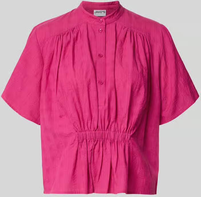 Jake*s Casual boxy fit blouse met korte mouwen van puur katoen - Foto 2