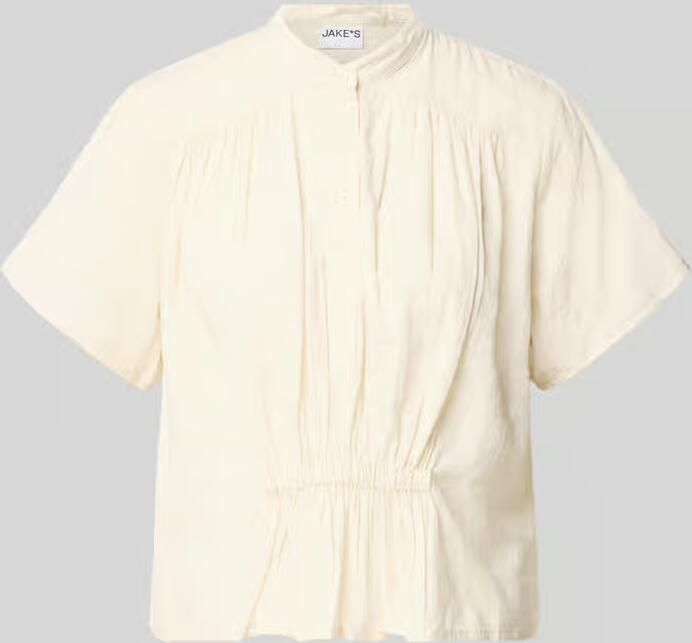 Jake*s Casual boxy fit blouse met korte mouwen van puur katoen