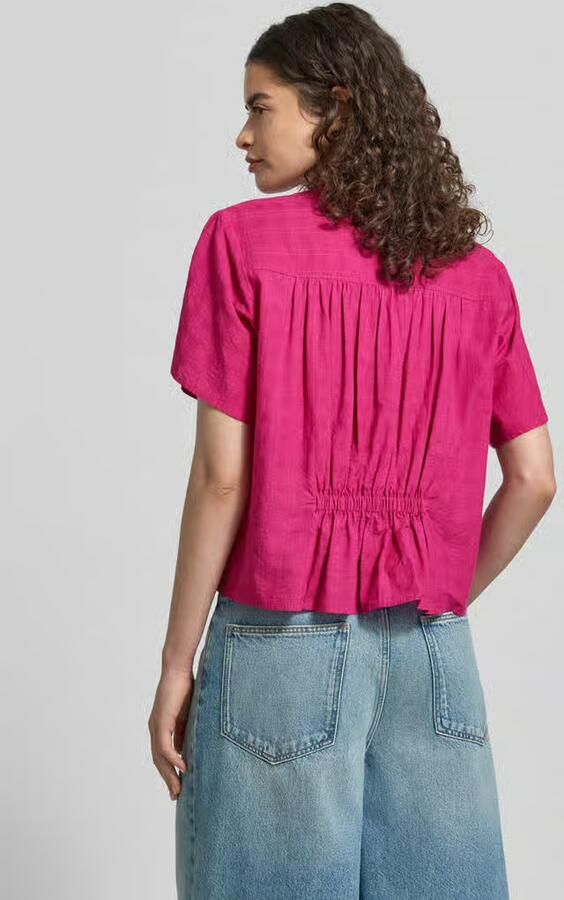 Jake*s Casual boxy fit blouse met korte mouwen van puur katoen - Foto 3