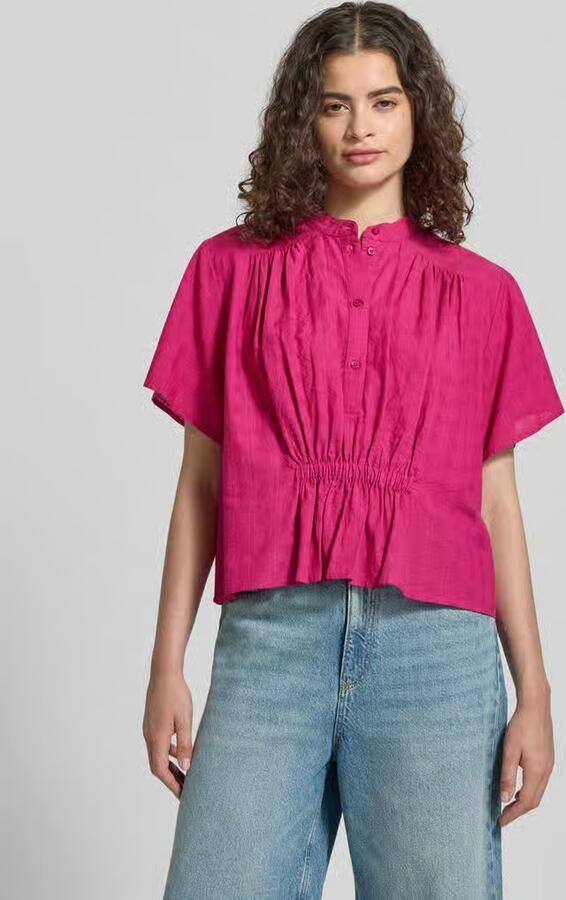 Jake*s Casual boxy fit blouse met korte mouwen van puur katoen - Foto 2