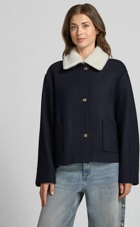 Jake*s Casual Boxy fit lange jas met wol - Foto 2