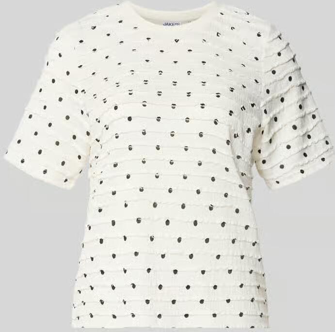Jake*s Casual boxy fit t-shirt met all-over motief