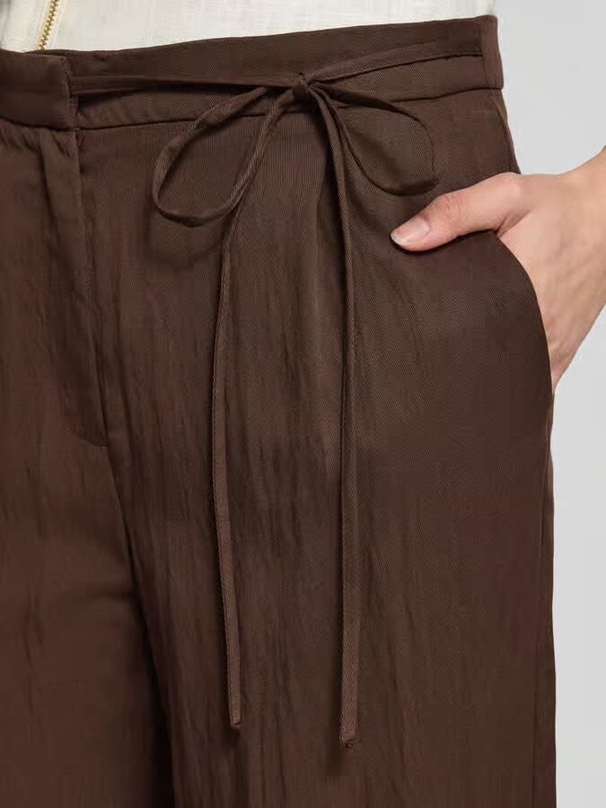 Jake*s Casual Broek van lyocellmix met vetersluiting