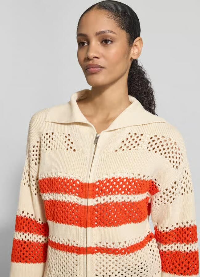 Jake*s Casual Vest met omgeslagen kraag en ritssluiting