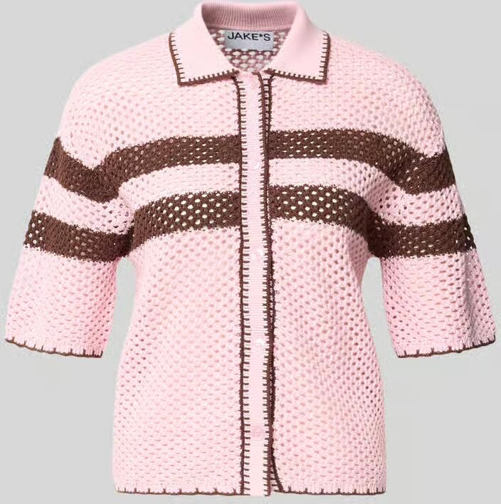Jake*s Casual Cardigan met polokraag en 1 2-mouwen - Foto 2