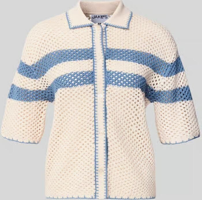 Jake*s Casual Cardigan met polokraag en 1 2-mouwen - Foto 2