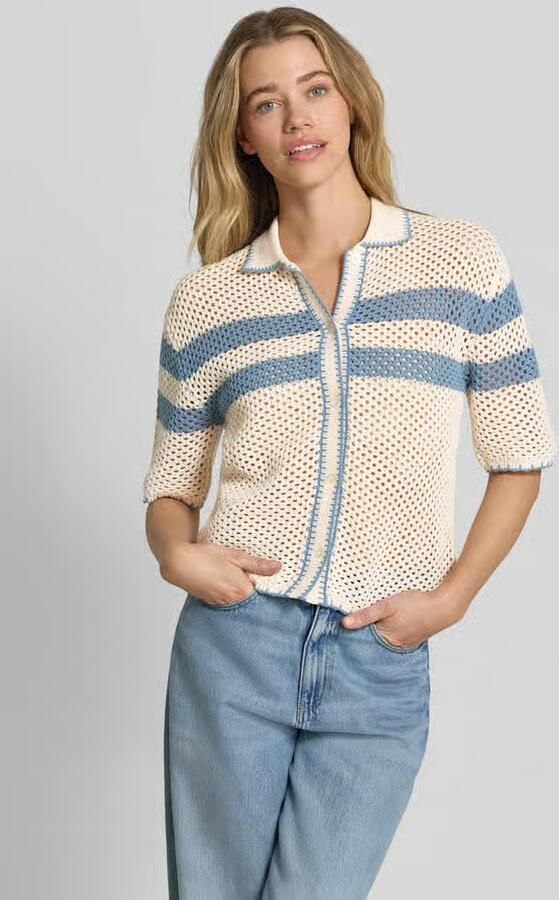 Jake*s Casual Cardigan met polokraag en 1 2-mouwen - Foto 3