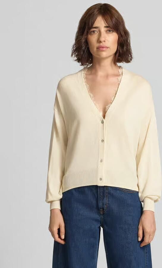 Jake*s Casual cardigan met v-hals en met kant - Foto 3