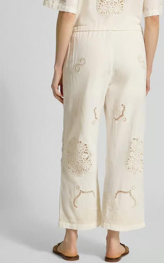 Jake*s Casual Culotte met ajourwerk en steekzakken