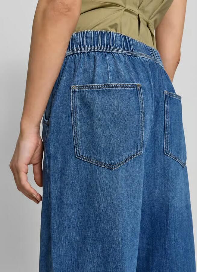 Jake*s Casual Culotte met strikceintuur en achterzakken