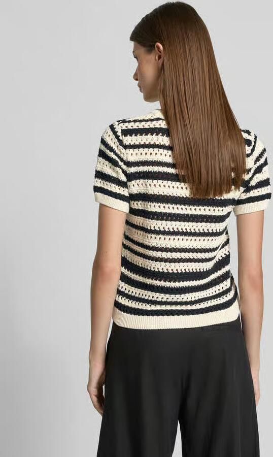 Jake*s Casual Gebreid shirt met ajourpatroon