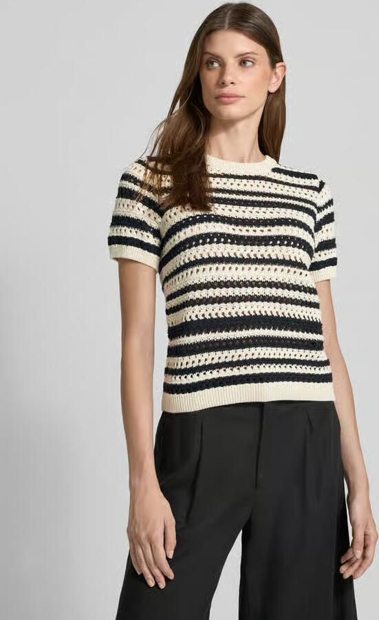 Jake*s Casual Gebreid shirt met ajourpatroon - Foto 2