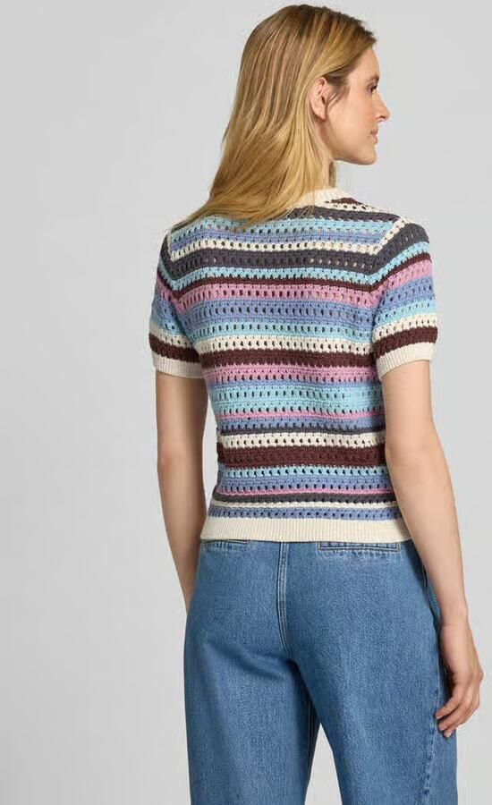 Jake*s Casual Gebreid shirt met ajourpatroon