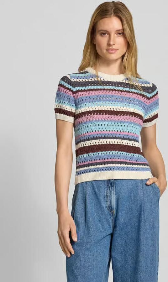 Jake*s Casual Gebreid shirt met ajourpatroon - Foto 2