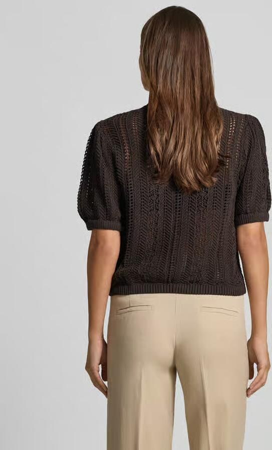 Jake*s Casual Gebreid shirt met ronde hals en golvende zoom - Foto 3