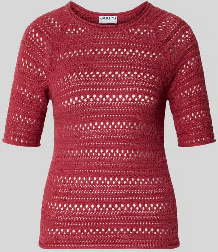 Jake*s Casual gebreid shirt met ronde hals