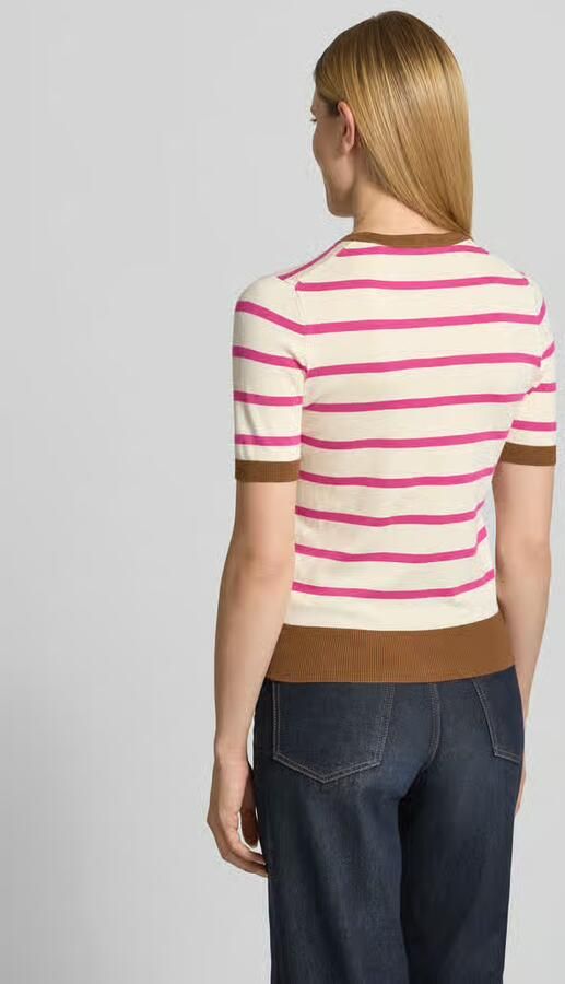 Jake*s Casual Gebreid shirt van viscosemix met ronde hals - Foto 3