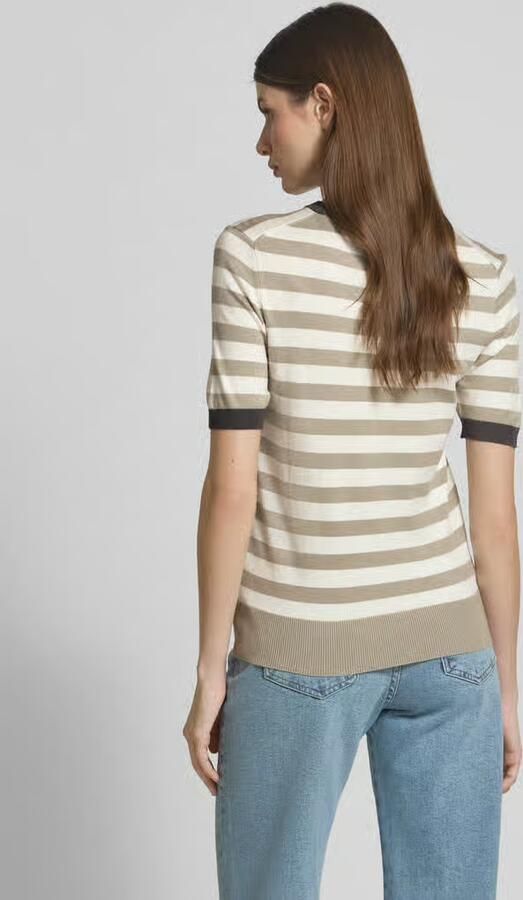 Jake*s Casual Gebreid shirt van viscosemix met streepmotief