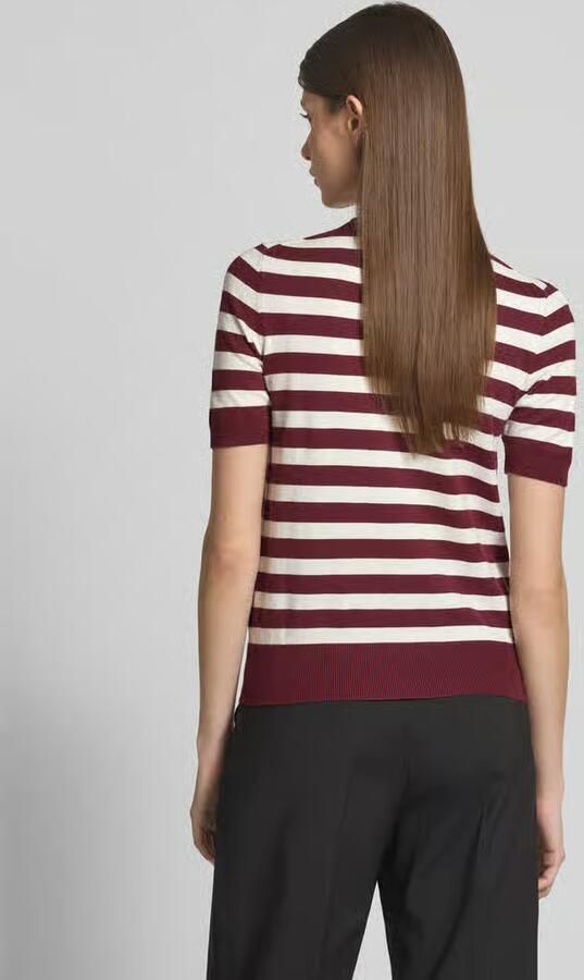 Jake*s Casual Gebreid shirt van viscosemix met streepmotief
