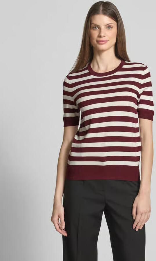 Jake*s Casual Gebreid shirt van viscosemix met streepmotief - Foto 2