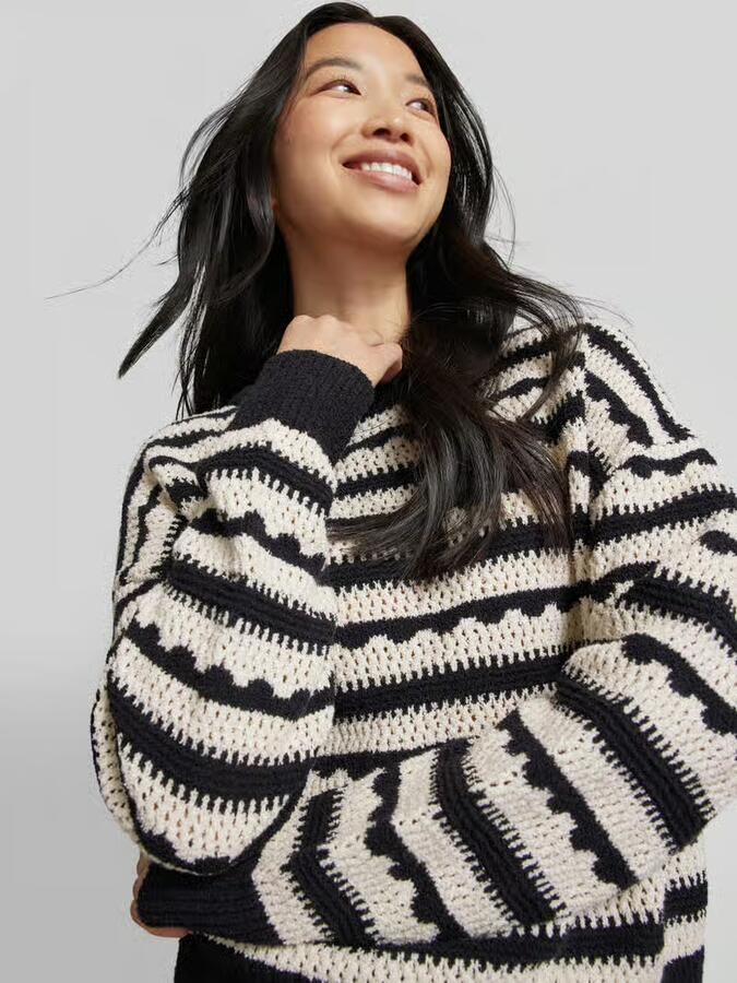 Jake*s Casual Gebreide pullover met ajourpatroon