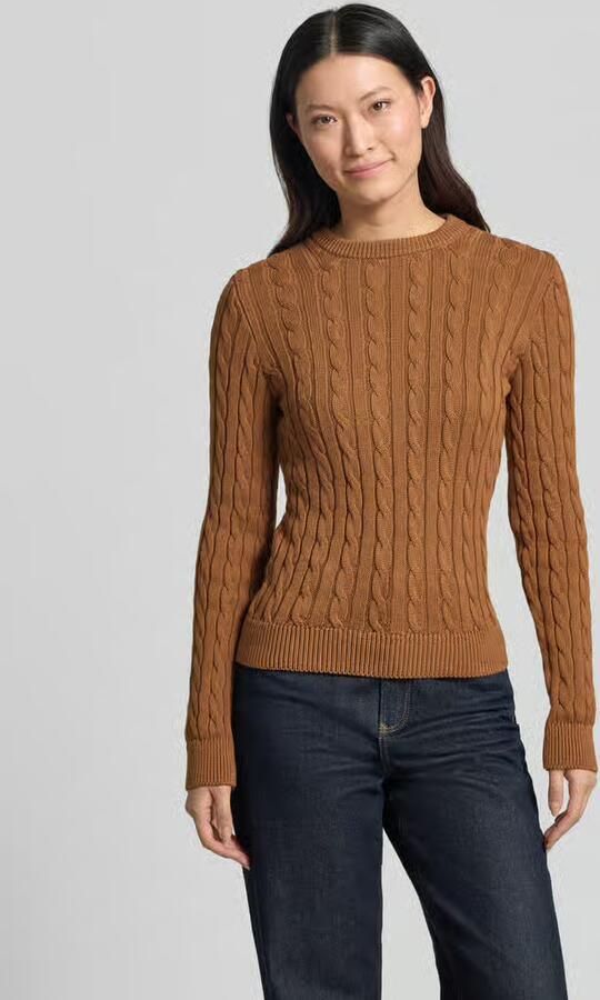 Jake*s Casual Gebreide pullover met kabelpatroon en ronde hals - Foto 2