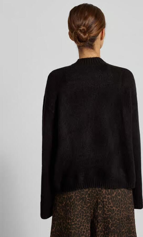 Jake*s Casual Gebreide pullover met opstaande kraag en extra brede schouders