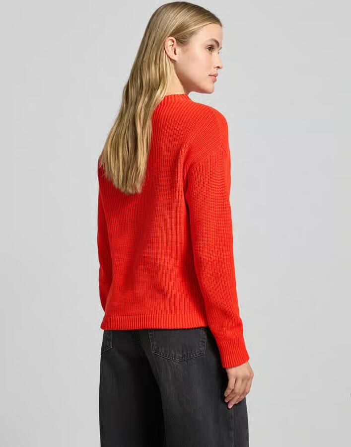 Jake*s Casual Gebreide pullover met opstaande kraag en tunnelkoord