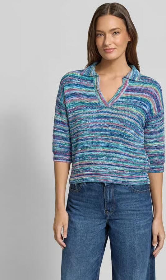 Jake*s Casual Gebreide pullover met V-hals en 3 4-mouw - Foto 3
