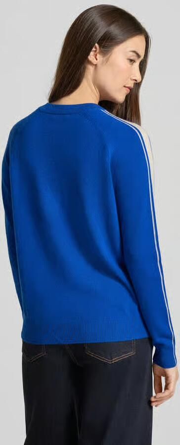Jake*s Casual Gebreide pullover van kasjmier met contraststrepen