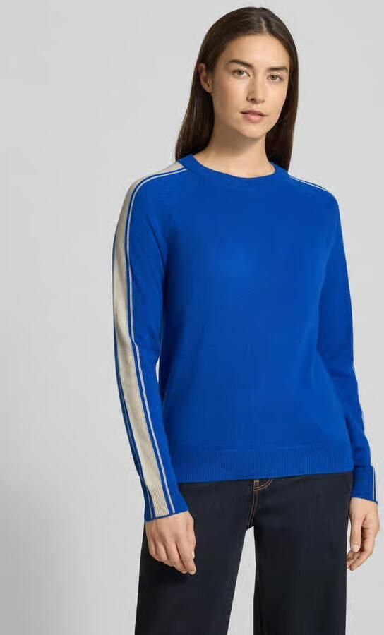 Jake*s Casual Gebreide pullover van kasjmier met contraststrepen - Foto 2