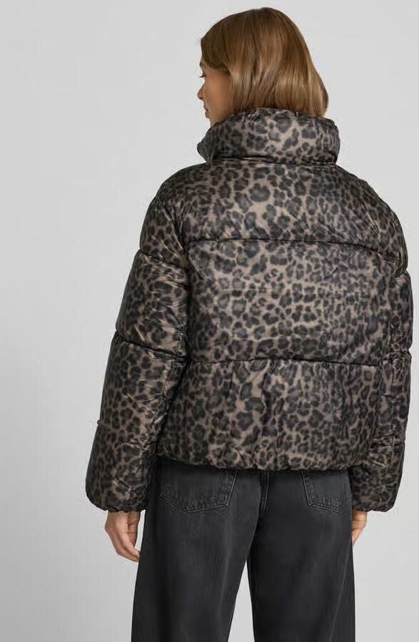 Jake*s Casual Gewatteerd jack in dierenlook met opstaande kraag