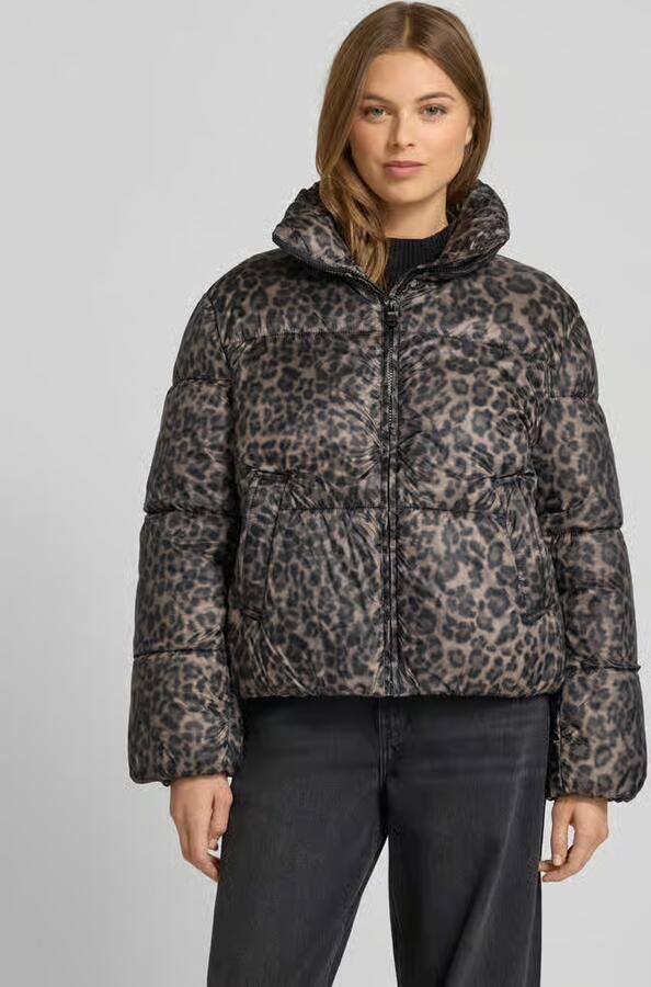 Jake*s Casual Gewatteerd jack in dierenlook met opstaande kraag - Foto 2