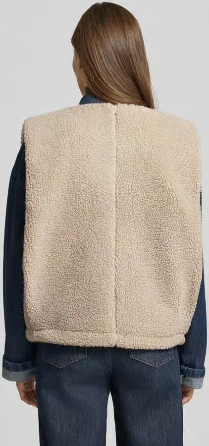Jake*s Casual Gilet van teddybont met ronde hals