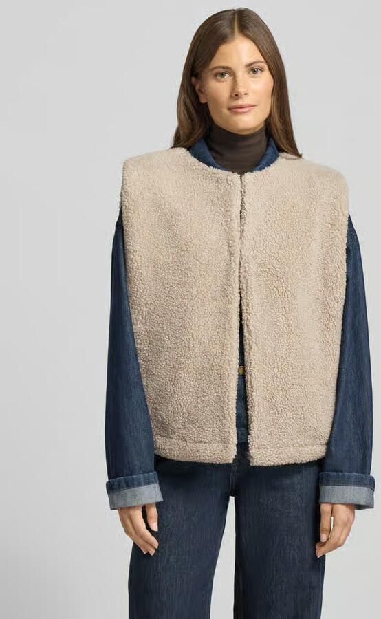 Jake*s Casual Gilet van teddybont met ronde hals - Foto 2