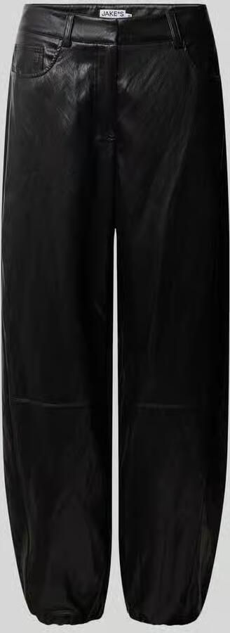 Jake*s Casual High waist leren broek in glanzende look